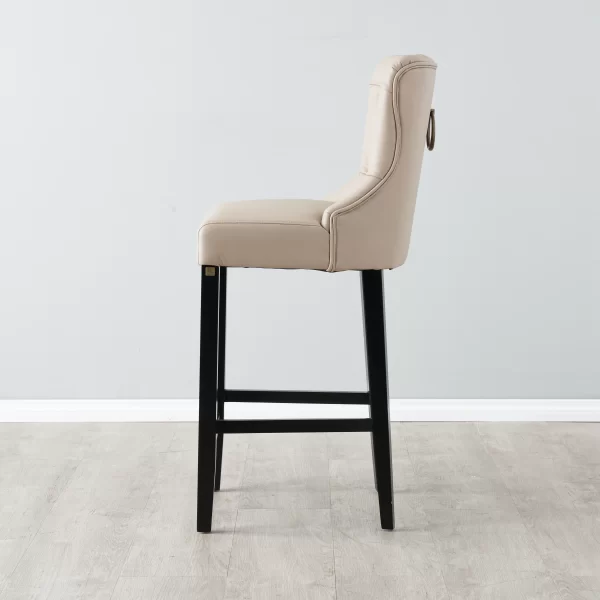 Saxon Black Vegan Leather Bar Stool