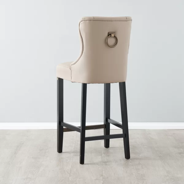 Saxon Black Vegan Leather Bar Stool