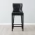 Saxon Black Vegan Leather Bar Stool