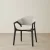 Sebastian Chrome Grey Woven Fabric Dining Chair - Black Oak Legs