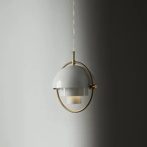 Selene Brushed Gold Metal Chandelier - 28 cm White Metal Shade