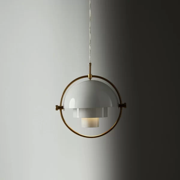 Selene Brushed Gold Metal Chandelier - 28 cm White Metal Shade