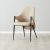 Selma Sand Beige Vegan Leather Dining Chair - Black Metal Legs