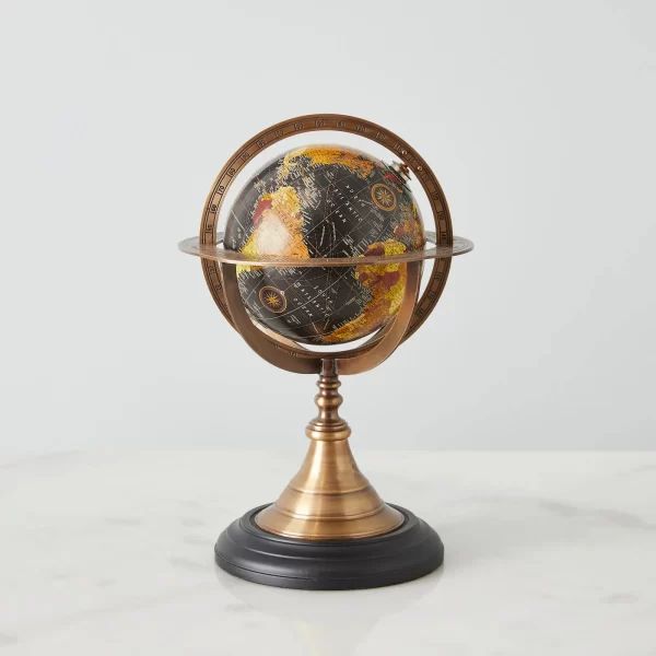 Seraphine Antique Brass Metal Globe Decorative