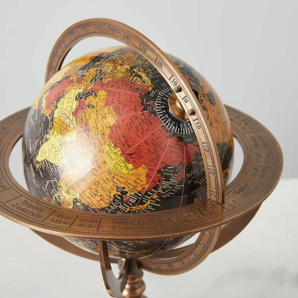 Seraphine Antique Brass Metal Globe Decorative