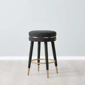 Sylvie Black Boucle 67cm Counter Stool