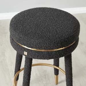 Sylvie Black Boucle 67cm Counter Stool1