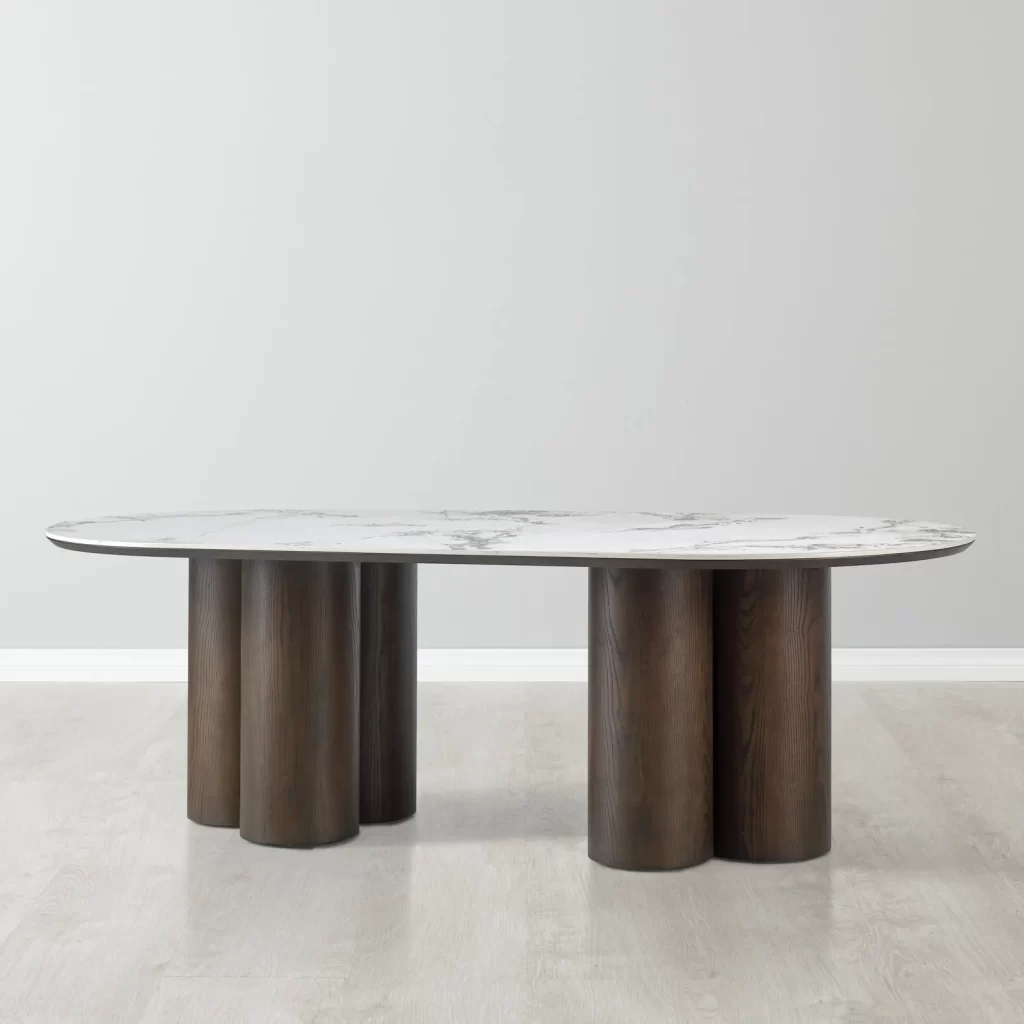 Terzetto Pandora Brown Sintered Stone Curved Dining Table