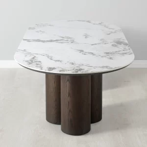 Terzetto Pandora Brown Sintered Stone Curved Dining Table