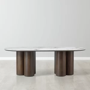 Terzetto Pandora Brown Sintered Stone Curved Dining Table