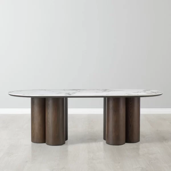 Terzetto Pandora Brown Sintered Stone Curved Dining Table