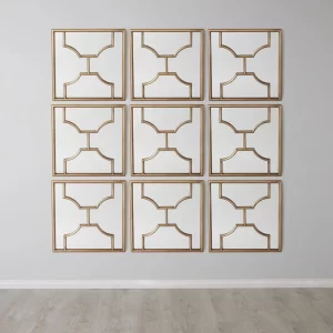 Tessellated Antique Gold Square Mirror