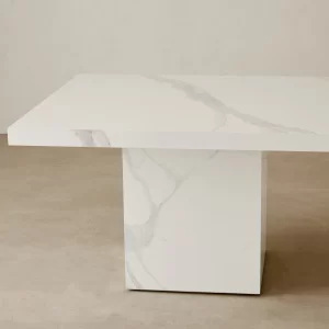 Thames Polished White Sintered Stone Dining Table1