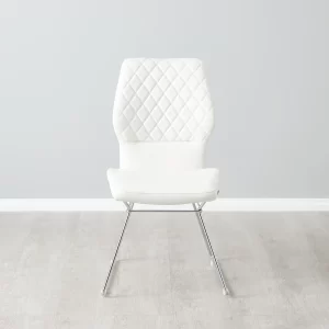 Theo White Vegan Leather Dining Chair2