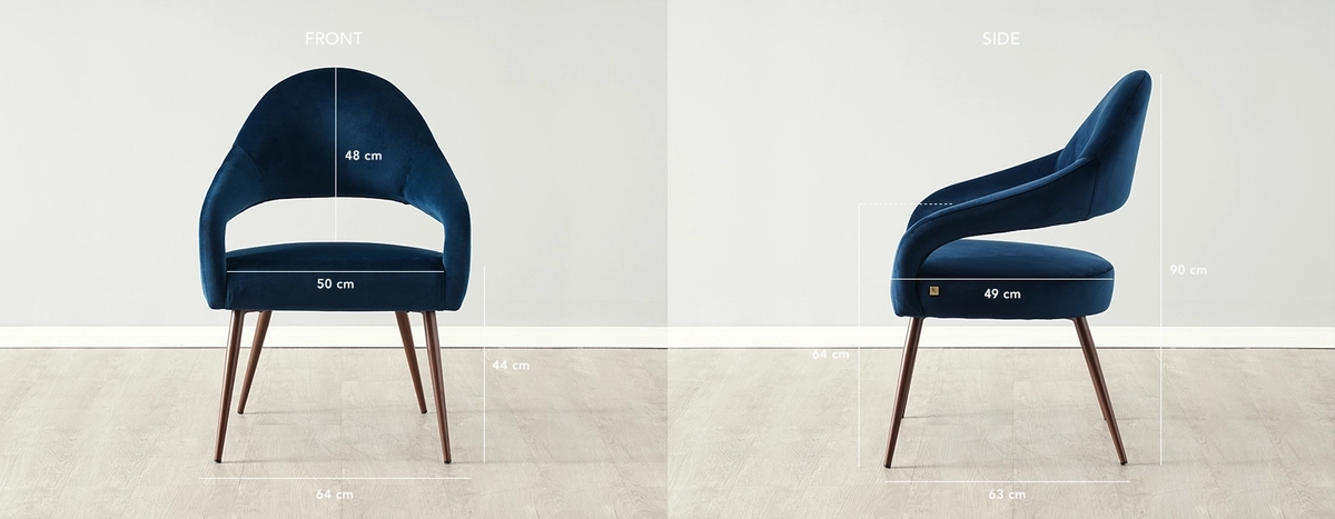 Torq II Navy Velvet Chair