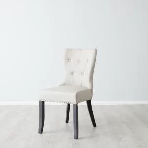 Viktor Stone Beige Vegan Leather Dining Chair1