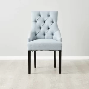 Vivienne Light Blue Woven Fabric Dining Chair