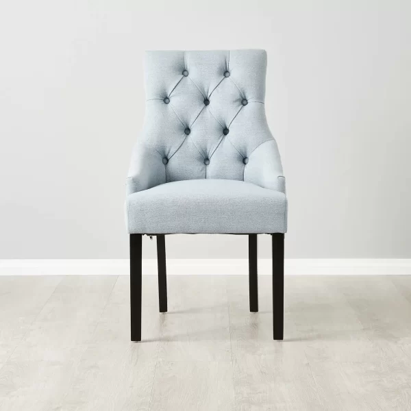 Vivienne Light Blue Woven Fabric Dining Chair