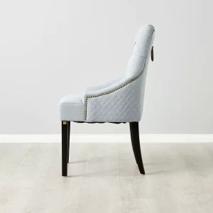 Vivienne Light Blue Woven Fabric Dining Chair