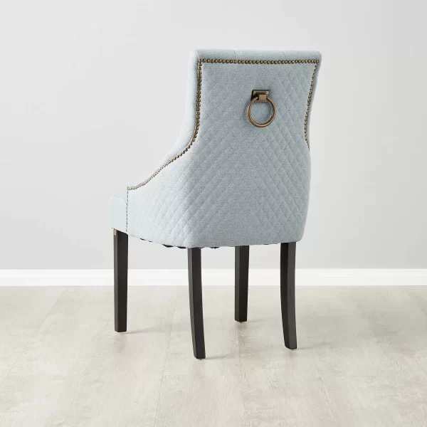 Vivienne Light Blue Woven Fabric Dining Chair