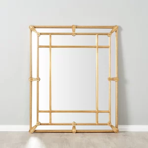 Von Antique Gold Rectangle Wooden Mirror 120x100cm