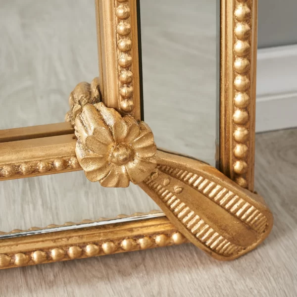 Von Antique Gold Rectangle Wooden Mirror 120x100cm