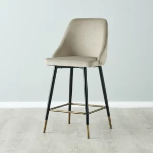 Winston III Beige Velvet 64cm Counter Stool