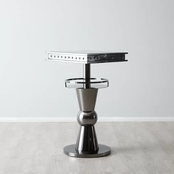 Wyatt Silver Stainless Steel Bar Table1