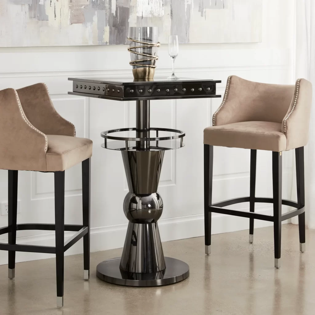 Wyatt Silver Stainless Steel Bar Table1